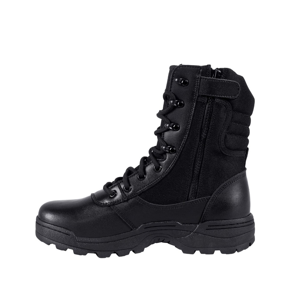 RIELD Tactical Boots Men 9.5 Black Side Zip Leather Nylon Combat Military Work